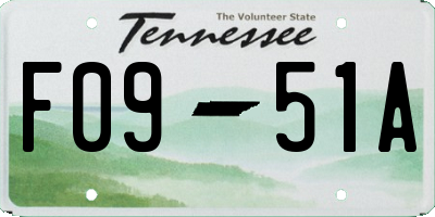 TN license plate F0951A
