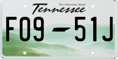 TN license plate F0951J