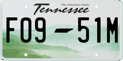 TN license plate F0951M