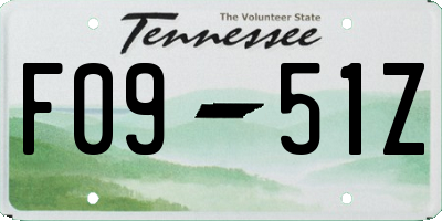TN license plate F0951Z