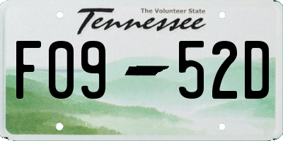 TN license plate F0952D