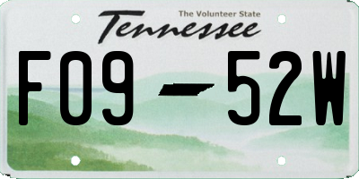 TN license plate F0952W