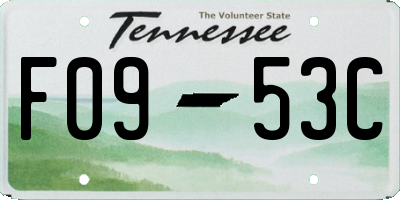 TN license plate F0953C