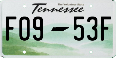 TN license plate F0953F