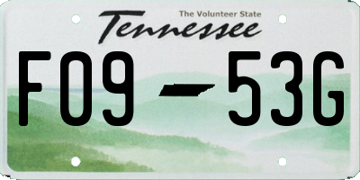 TN license plate F0953G