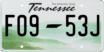 TN license plate F0953J