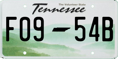 TN license plate F0954B