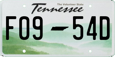 TN license plate F0954D