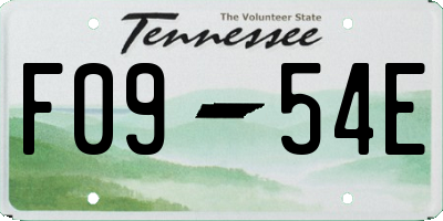 TN license plate F0954E