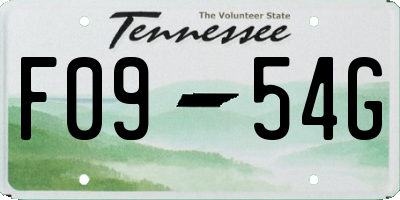 TN license plate F0954G