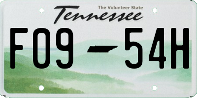 TN license plate F0954H