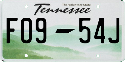 TN license plate F0954J