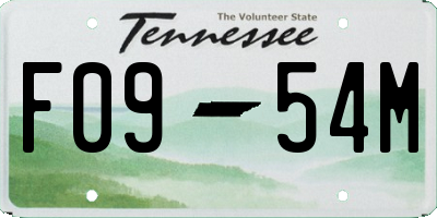 TN license plate F0954M
