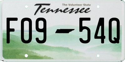 TN license plate F0954Q