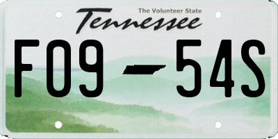 TN license plate F0954S