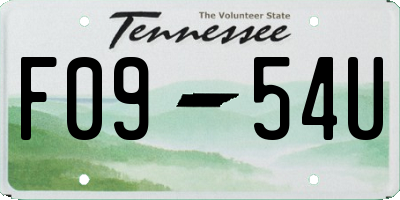 TN license plate F0954U