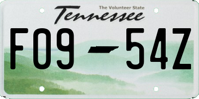 TN license plate F0954Z