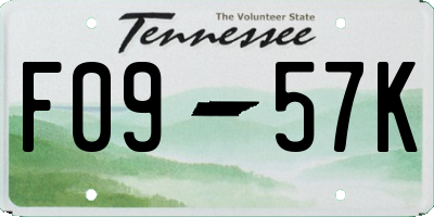 TN license plate F0957K