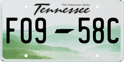 TN license plate F0958C