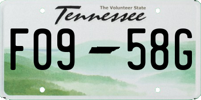 TN license plate F0958G