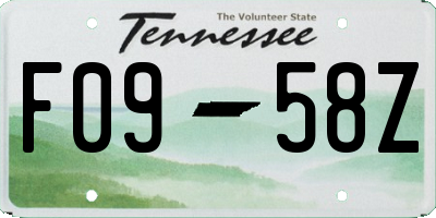 TN license plate F0958Z