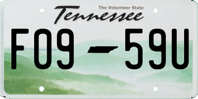 TN license plate F0959U