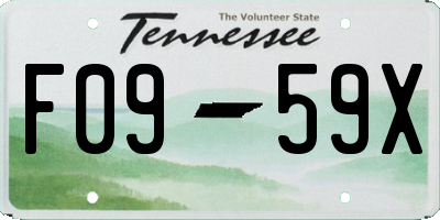 TN license plate F0959X