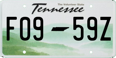 TN license plate F0959Z