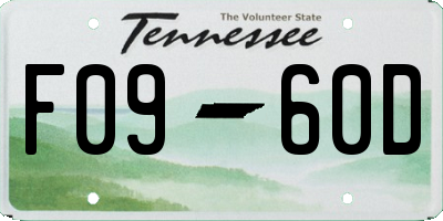 TN license plate F0960D