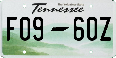 TN license plate F0960Z