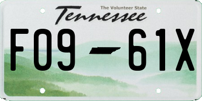 TN license plate F0961X
