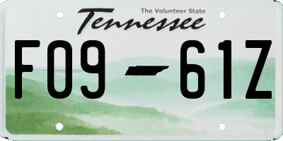 TN license plate F0961Z