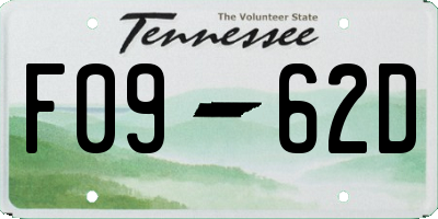 TN license plate F0962D