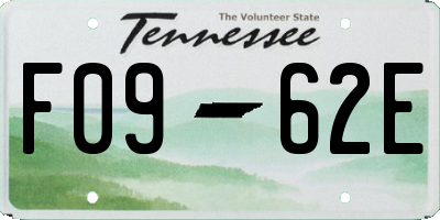 TN license plate F0962E