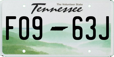TN license plate F0963J