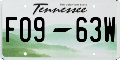TN license plate F0963W