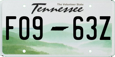 TN license plate F0963Z