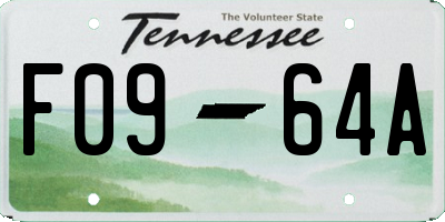 TN license plate F0964A