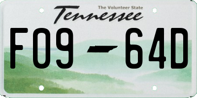 TN license plate F0964D