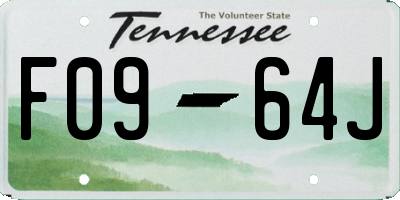 TN license plate F0964J