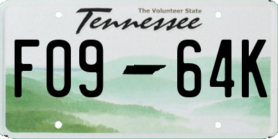 TN license plate F0964K