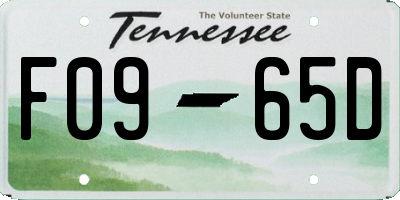 TN license plate F0965D