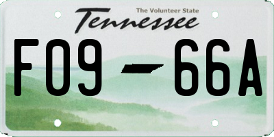 TN license plate F0966A