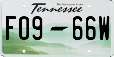 TN license plate F0966W
