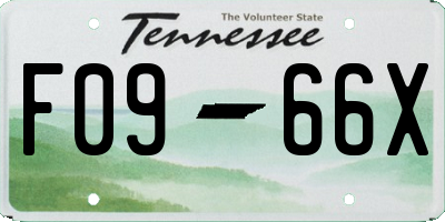 TN license plate F0966X