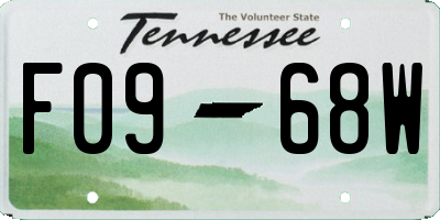 TN license plate F0968W