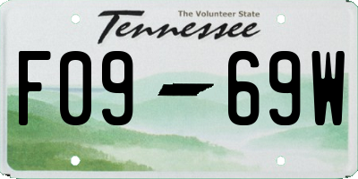 TN license plate F0969W