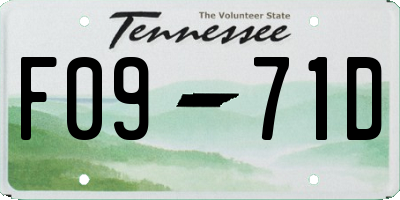 TN license plate F0971D