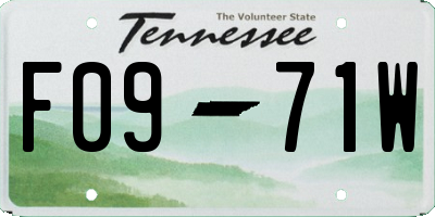 TN license plate F0971W