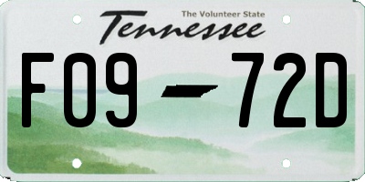 TN license plate F0972D